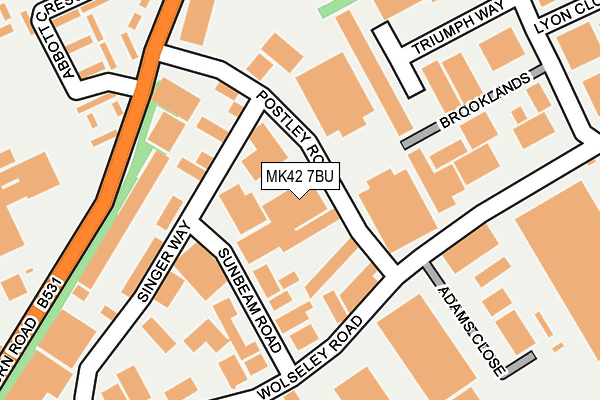 MK42 7BU map - OS OpenMap – Local (Ordnance Survey) MK42 7BU map - OS OpenMap – Local (Ordnance Survey)