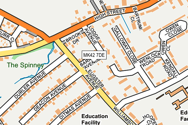 MK42 7DE map - OS OpenMap – Local (Ordnance Survey)