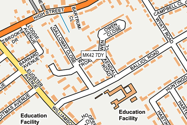 MK42 7DY map - OS OpenMap – Local (Ordnance Survey) MK42 7DY map - OS OpenMap – Local (Ordnance Survey)