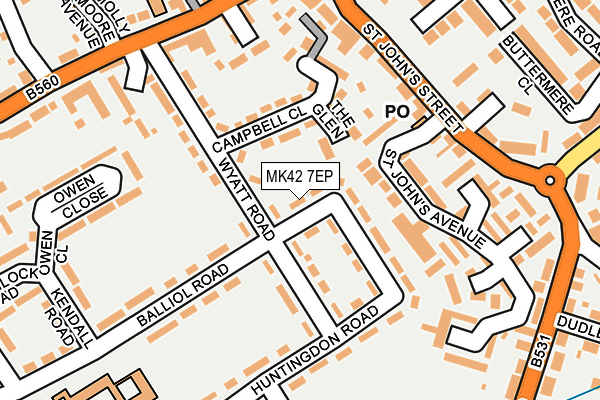 MK42 7EP map - OS OpenMap – Local (Ordnance Survey) MK42 7EP map - OS OpenMap – Local (Ordnance Survey)