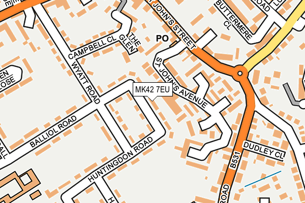 MK42 7EU map - OS OpenMap – Local (Ordnance Survey) MK42 7EU map - OS OpenMap – Local (Ordnance Survey)
