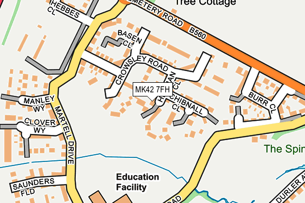 MK42 7FH map - OS OpenMap – Local (Ordnance Survey)