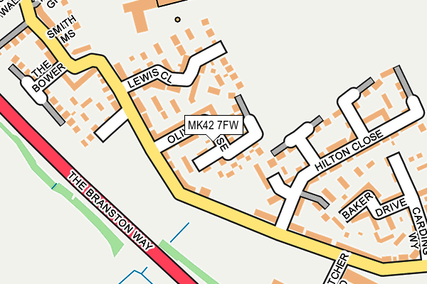 MK42 7FW map - OS OpenMap – Local (Ordnance Survey) MK42 7FW map - OS OpenMap – Local (Ordnance Survey)