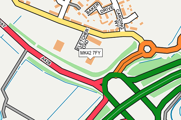 MK42 7FY map - OS OpenMap – Local (Ordnance Survey) MK42 7FY map - OS OpenMap – Local (Ordnance Survey)