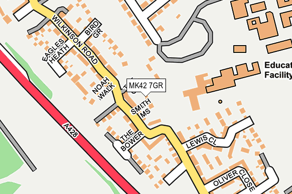 MK42 7GR map - OS OpenMap – Local (Ordnance Survey) MK42 7GR map - OS OpenMap – Local (Ordnance Survey)