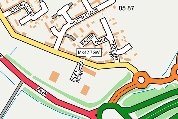 MK42 7GW map - OS OpenMap – Local (Ordnance Survey) MK42 7GW map - OS OpenMap – Local (Ordnance Survey)