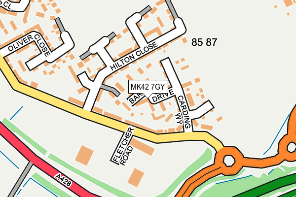 MK42 7GY map - OS OpenMap – Local (Ordnance Survey) MK42 7GY map - OS OpenMap – Local (Ordnance Survey)