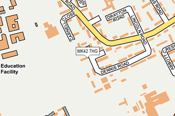 MK42 7HG map - OS OpenMap – Local (Ordnance Survey) MK42 7HG map - OS OpenMap – Local (Ordnance Survey)