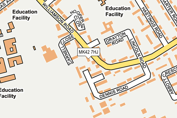 MK42 7HJ map - OS OpenMap – Local (Ordnance Survey) MK42 7HJ map - OS OpenMap – Local (Ordnance Survey)