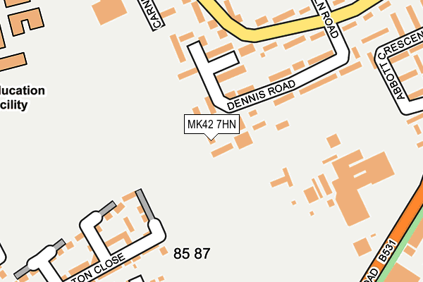 MK42 7HN map - OS OpenMap – Local (Ordnance Survey) MK42 7HN map - OS OpenMap – Local (Ordnance Survey)