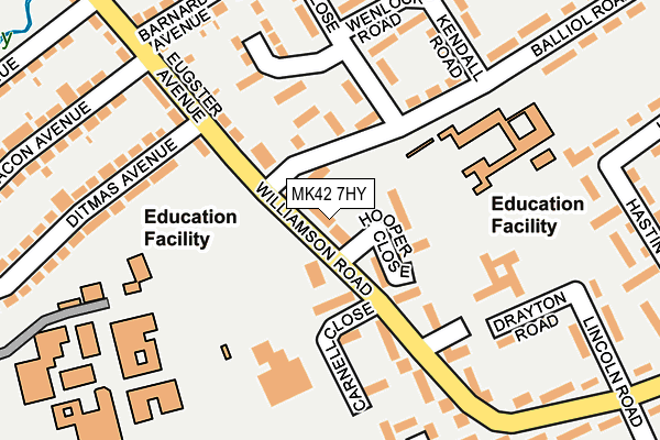 MK42 7HY map - OS OpenMap – Local (Ordnance Survey)