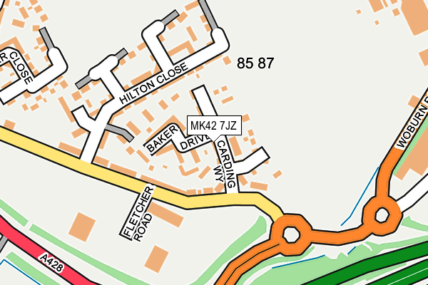 MK42 7JZ map - OS OpenMap – Local (Ordnance Survey) MK42 7JZ map - OS OpenMap – Local (Ordnance Survey)