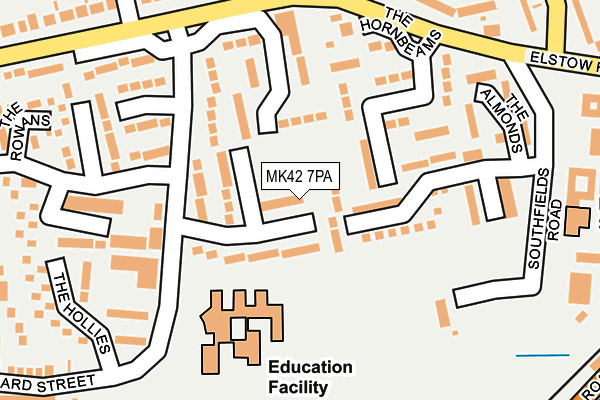 MK42 7PA map - OS OpenMap – Local (Ordnance Survey)