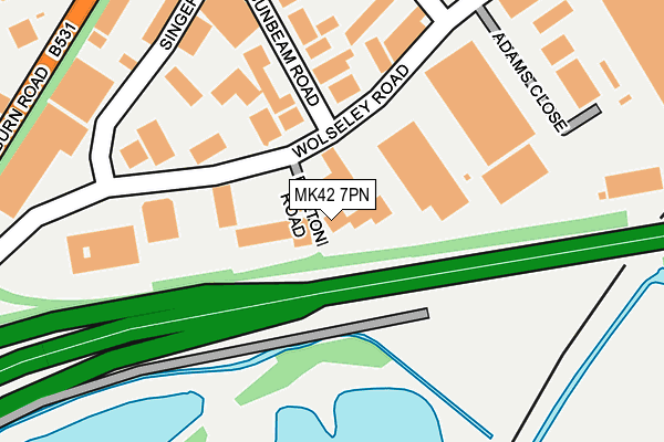 MK42 7PN map - OS OpenMap – Local (Ordnance Survey)