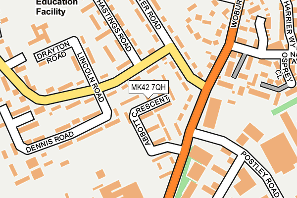 MK42 7QH map - OS OpenMap – Local (Ordnance Survey) MK42 7QH map - OS OpenMap – Local (Ordnance Survey)