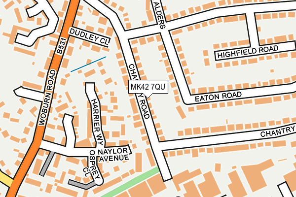 MK42 7QU map - OS OpenMap – Local (Ordnance Survey)