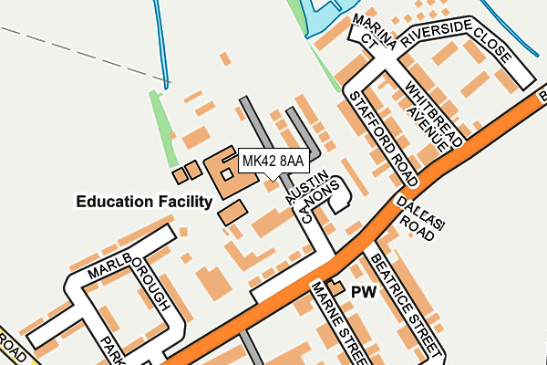 MK42 8AA map - OS OpenMap – Local (Ordnance Survey)