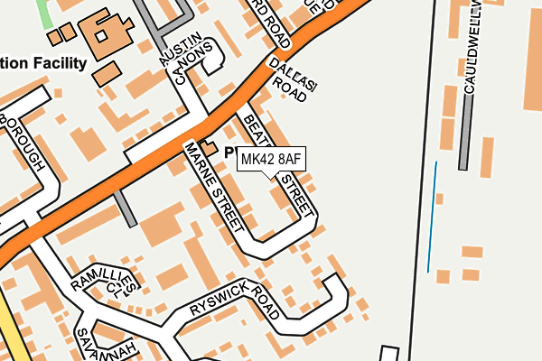 MK42 8AF map - OS OpenMap – Local (Ordnance Survey) MK42 8AF map - OS OpenMap – Local (Ordnance Survey)