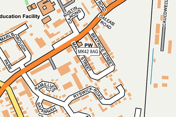 MK42 8AG map - OS OpenMap – Local (Ordnance Survey) MK42 8AG map - OS OpenMap – Local (Ordnance Survey)