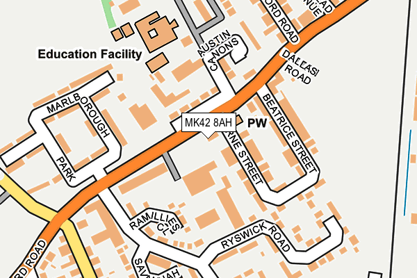 MK42 8AH map - OS OpenMap – Local (Ordnance Survey) MK42 8AH map - OS OpenMap – Local (Ordnance Survey)
