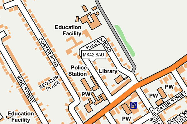 MK42 8AU map - OS OpenMap – Local (Ordnance Survey) MK42 8AU map - OS OpenMap – Local (Ordnance Survey)