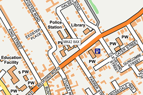 MK42 8AX map - OS OpenMap – Local (Ordnance Survey) MK42 8AX map - OS OpenMap – Local (Ordnance Survey)
