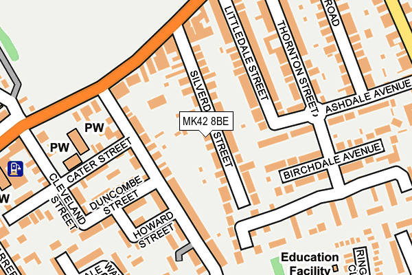 MK42 8BE map - OS OpenMap – Local (Ordnance Survey)
