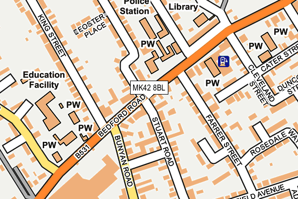 MK42 8BL map - OS OpenMap – Local (Ordnance Survey) MK42 8BL map - OS OpenMap – Local (Ordnance Survey)