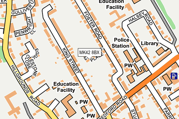 MK42 8BX map - OS OpenMap – Local (Ordnance Survey) MK42 8BX map - OS OpenMap – Local (Ordnance Survey)