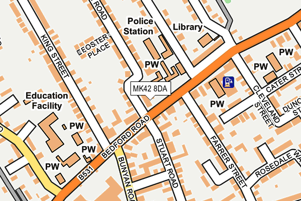 MK42 8DA map - OS OpenMap – Local (Ordnance Survey)