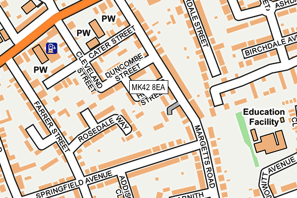 MK42 8EA map - OS OpenMap – Local (Ordnance Survey) MK42 8EA map - OS OpenMap – Local (Ordnance Survey)