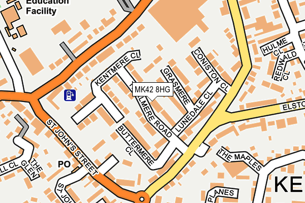MK42 8HG map - OS OpenMap – Local (Ordnance Survey) MK42 8HG map - OS OpenMap – Local (Ordnance Survey)