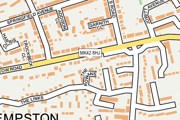 MK42 8HJ map - OS OpenMap – Local (Ordnance Survey) MK42 8HJ map - OS OpenMap – Local (Ordnance Survey)