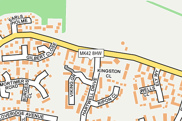 MK42 8HW map - OS OpenMap – Local (Ordnance Survey) MK42 8HW map - OS OpenMap – Local (Ordnance Survey)