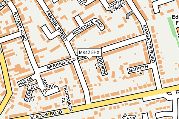 MK42 8HX map - OS OpenMap – Local (Ordnance Survey) MK42 8HX map - OS OpenMap – Local (Ordnance Survey)