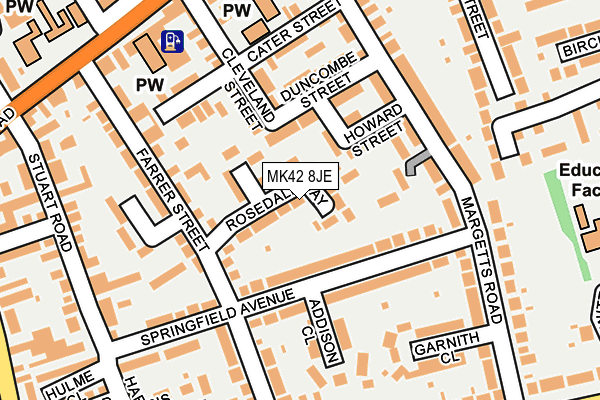 MK42 8JE map - OS OpenMap – Local (Ordnance Survey) MK42 8JE map - OS OpenMap – Local (Ordnance Survey)