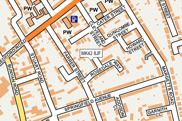 MK42 8JF map - OS OpenMap – Local (Ordnance Survey) MK42 8JF map - OS OpenMap – Local (Ordnance Survey)
