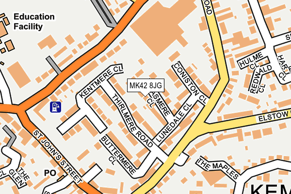 MK42 8JG map - OS OpenMap – Local (Ordnance Survey)