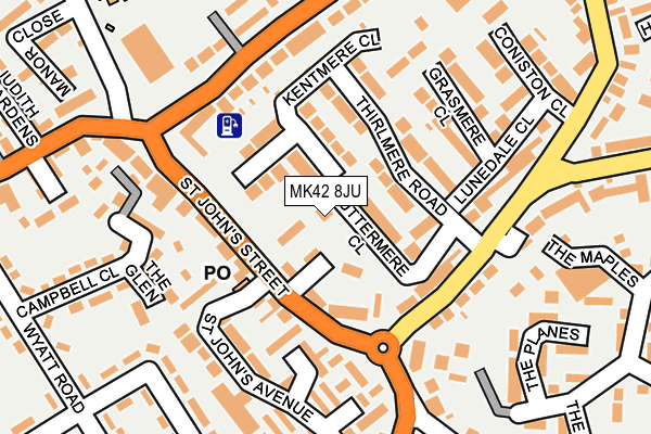 MK42 8JU map - OS OpenMap – Local (Ordnance Survey) MK42 8JU map - OS OpenMap – Local (Ordnance Survey)