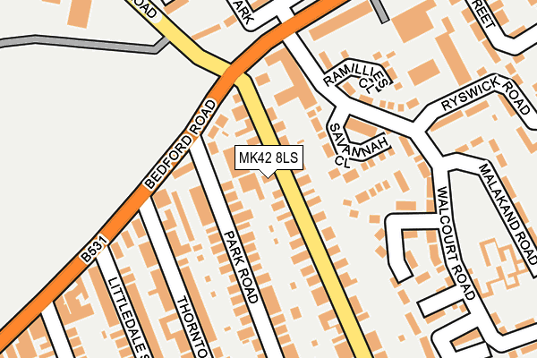 MK42 8LS map - OS OpenMap – Local (Ordnance Survey) MK42 8LS map - OS OpenMap – Local (Ordnance Survey)