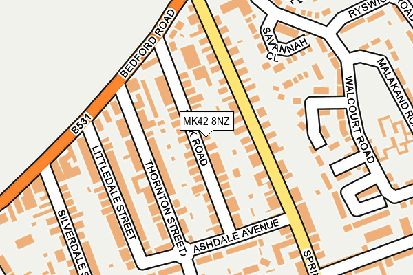 MK42 8NZ map - OS OpenMap – Local (Ordnance Survey) MK42 8NZ map - OS OpenMap – Local (Ordnance Survey)