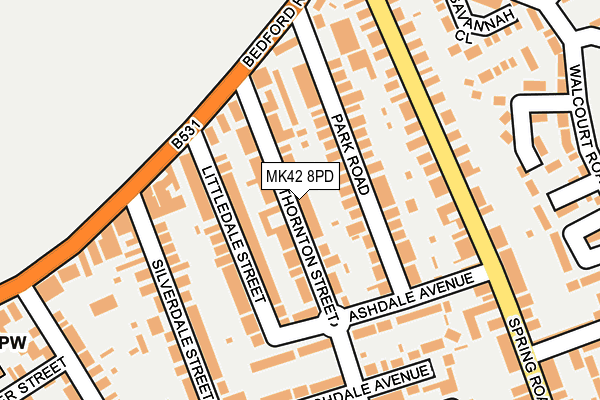 MK42 8PD map - OS OpenMap – Local (Ordnance Survey) MK42 8PD map - OS OpenMap – Local (Ordnance Survey)