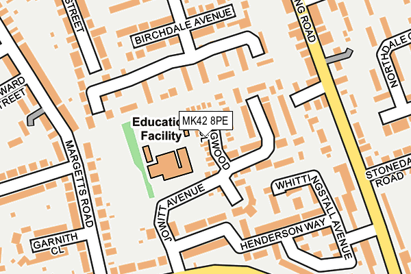 MK42 8PE map - OS OpenMap – Local (Ordnance Survey)