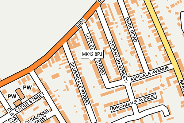 MK42 8PJ map - OS OpenMap – Local (Ordnance Survey) MK42 8PJ map - OS OpenMap – Local (Ordnance Survey)