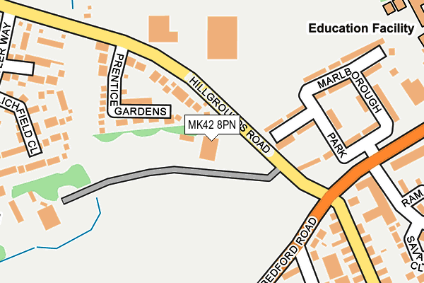 MK42 8PN map - OS OpenMap – Local (Ordnance Survey) MK42 8PN map - OS OpenMap – Local (Ordnance Survey)