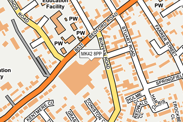 MK42 8PP map - OS OpenMap – Local (Ordnance Survey) MK42 8PP map - OS OpenMap – Local (Ordnance Survey)