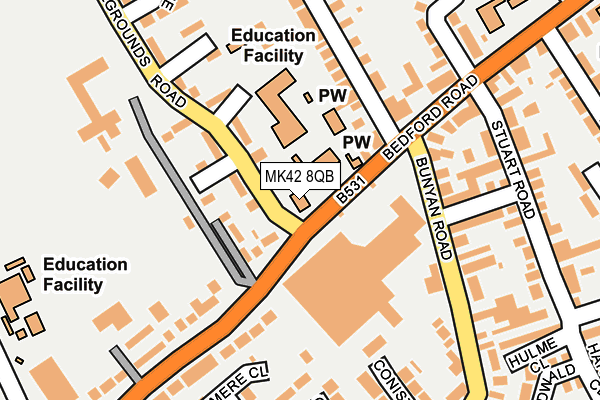 MK42 8QB map - OS OpenMap – Local (Ordnance Survey) MK42 8QB map - OS OpenMap – Local (Ordnance Survey)
