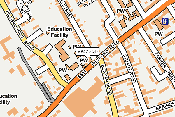 MK42 8QD map - OS OpenMap – Local (Ordnance Survey)