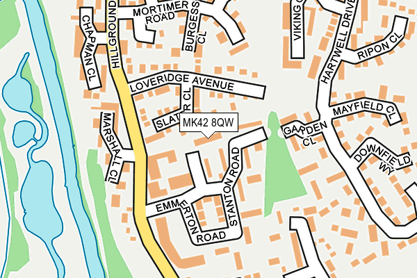 MK42 8QW map - OS OpenMap – Local (Ordnance Survey) MK42 8QW map - OS OpenMap – Local (Ordnance Survey)