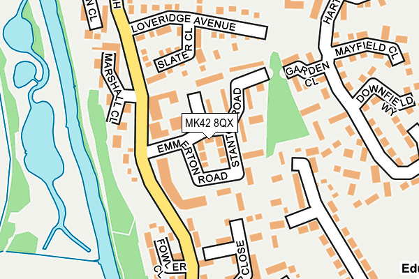 MK42 8QX map - OS OpenMap – Local (Ordnance Survey) MK42 8QX map - OS OpenMap – Local (Ordnance Survey)